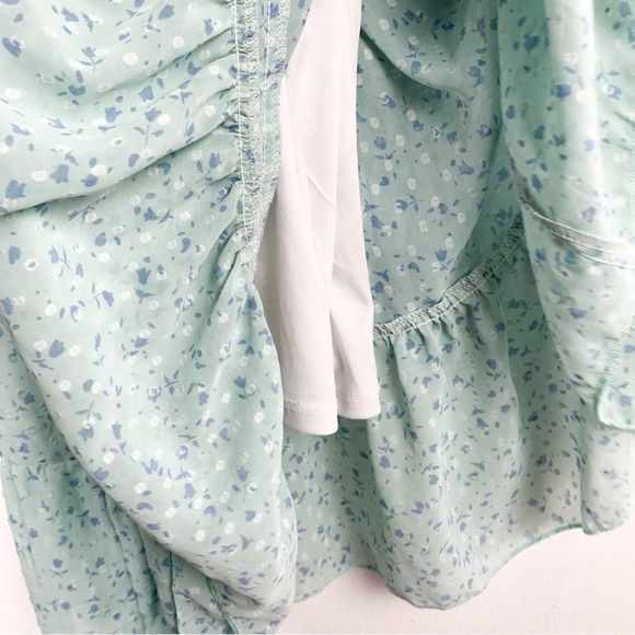 The Fashion Poet Clip Dot Ditsy Floral Cold Shoulder Ruffle Dress Sz XL - Picture 9 of 9